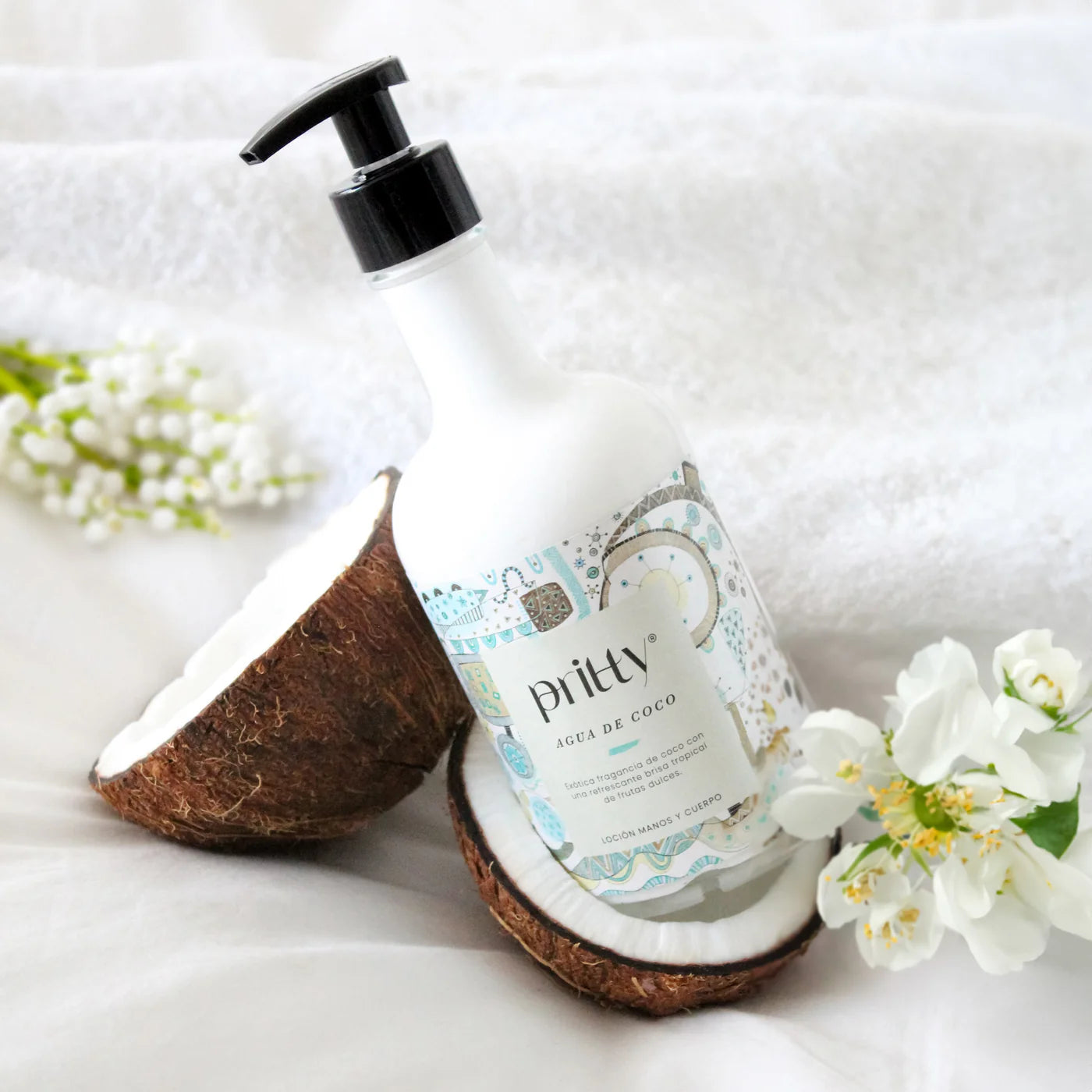Locion Manos y Cuerpo Pritty  Agua de Coco 375 ml