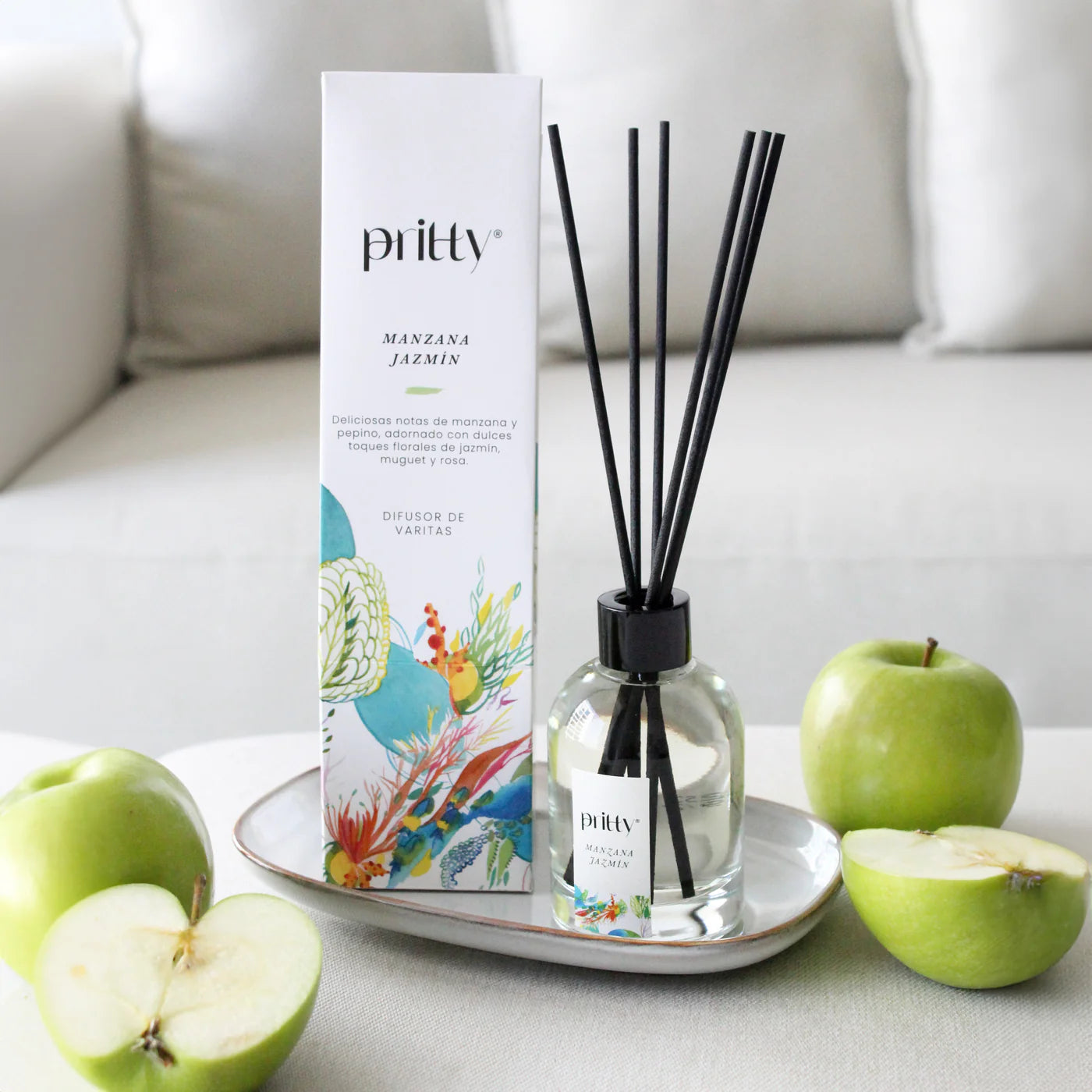 Difusor Varitas Pritty  Manzana & Jazmin 130 ml