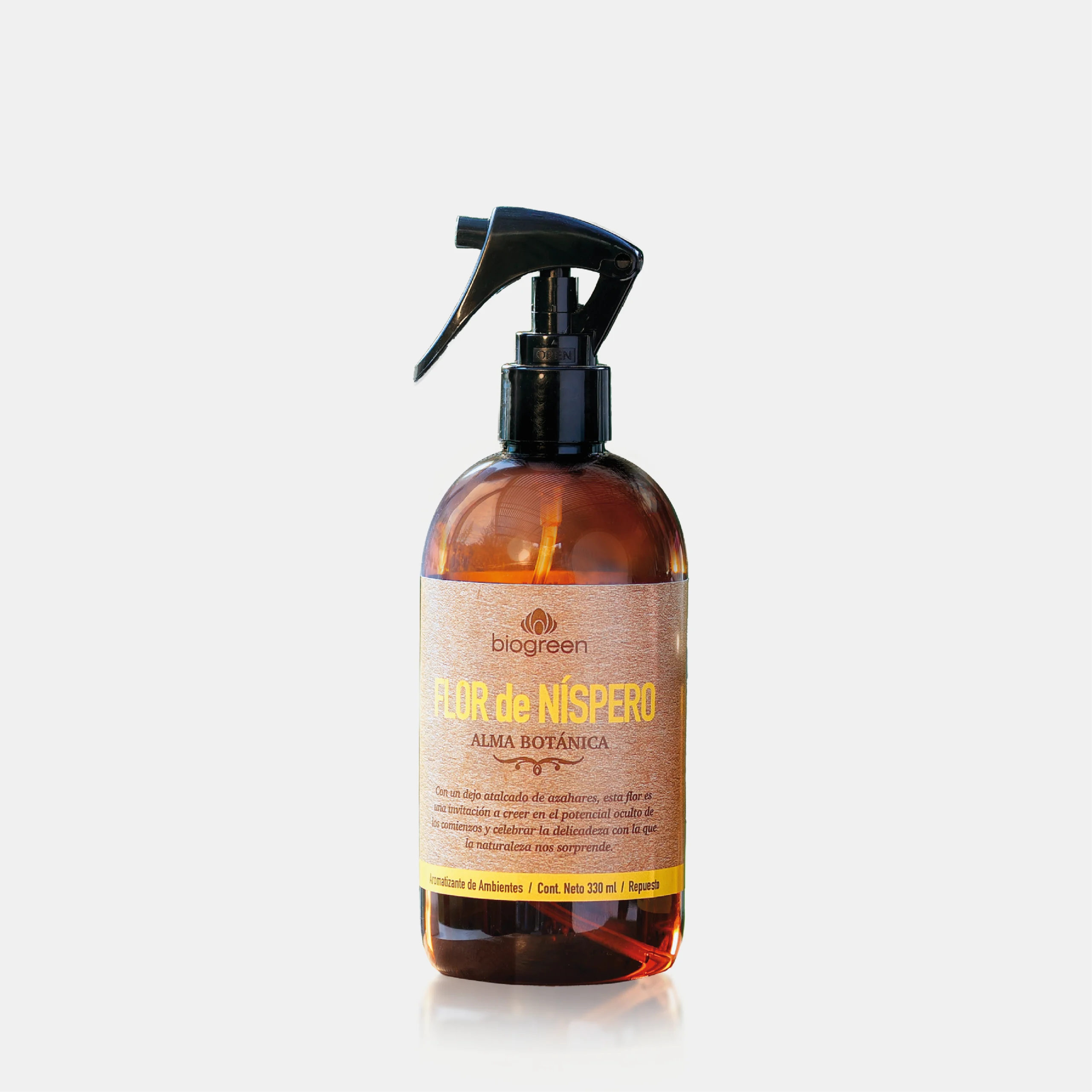 Aromatizante Alma Botánica Biogreen Flor de Níspero 330ml